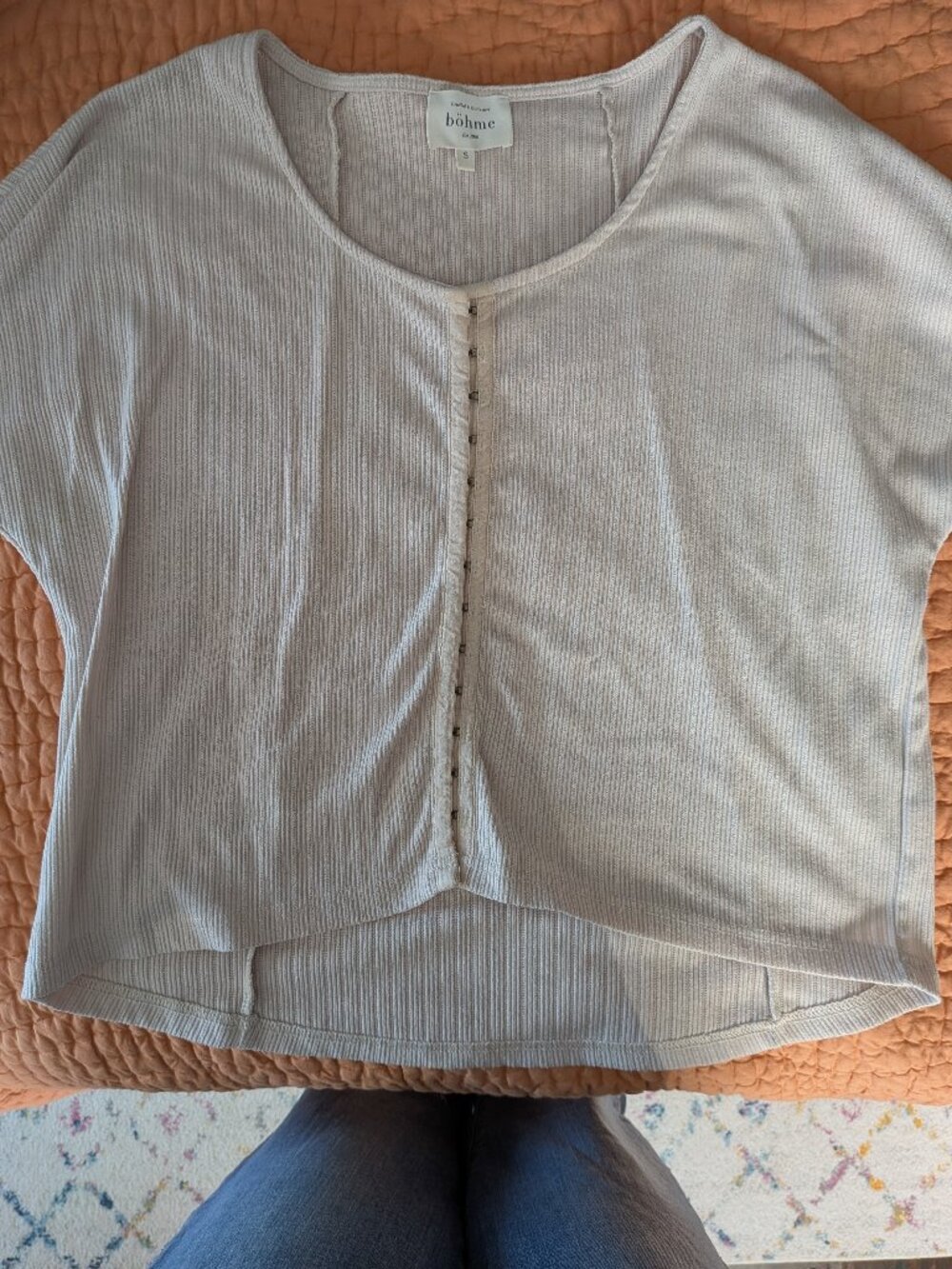 Bohme Hook and eye ribbed crop Top